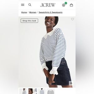 French terry sweatshirt with lace trim